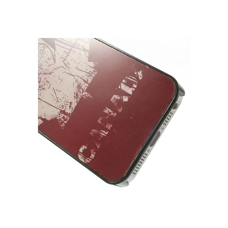 Canada Maple Leaf Retro Pattern Glossy Aluminum Hard PC Case for iPhone 5 5s