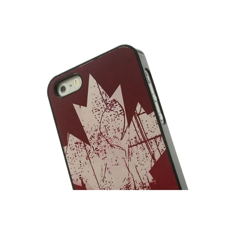 Canada Maple Leaf Retro Pattern Glossy Aluminum Hard PC Case for iPhone 5 5s
