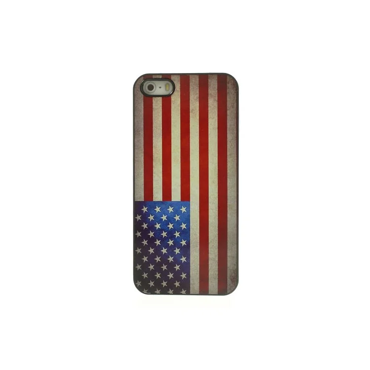 Vintage American National Flag Glossy Aluminum Hard Case for iPhone 5 5s
