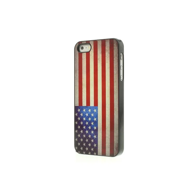 Vintage American National Flag Glossy Aluminum Hard Case for iPhone 5 5s