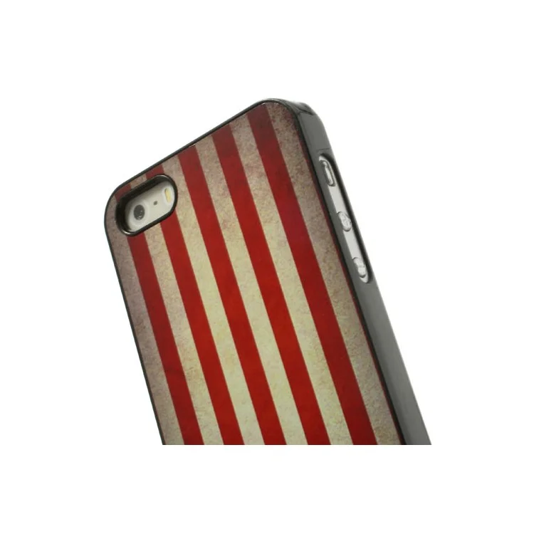 Vintage American National Flag Glossy Aluminum Hard Case for iPhone 5 5s