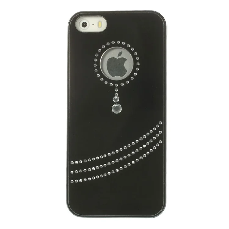 Black PIZU Elegant Rhinestone Inlaid Hard Case Cover for iPhone 5s 5