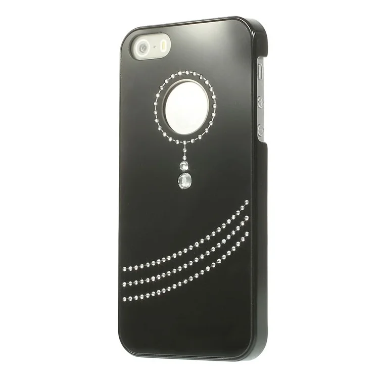 Black PIZU Elegant Rhinestone Inlaid Hard Case Cover for iPhone 5s 5