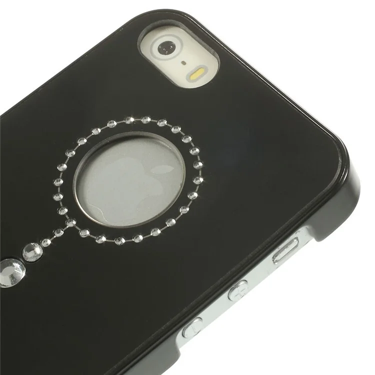Black PIZU Elegant Rhinestone Inlaid Hard Case Cover for iPhone 5s 5