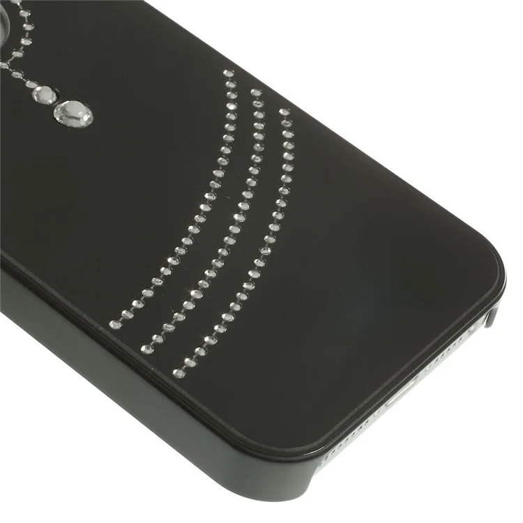Black PIZU Elegant Rhinestone Inlaid Hard Case Cover for iPhone 5s 5
