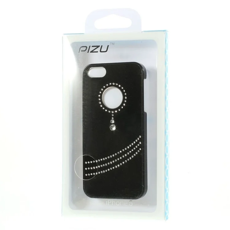 Black PIZU Elegant Rhinestone Inlaid Hard Case Cover for iPhone 5s 5