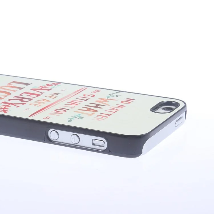 Quote Plastic Aluminum Cover for iPhone 5s 5 - No matter what the situation is, we are very lucky