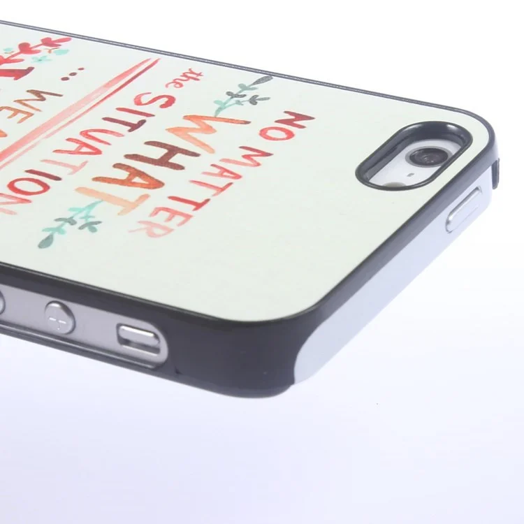 Quote Plastic Aluminum Cover for iPhone 5s 5 - No matter what the situation is, we are very lucky