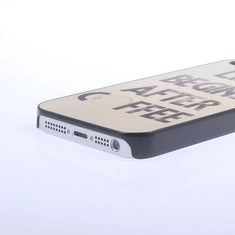 Life Begins After Coffee for iPhone 5s 5 Aluminum Hard Shield Case