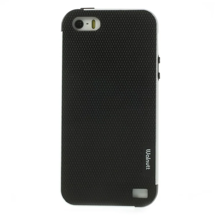 Walnutt Multi-color Edge Grid TPU Case for iPhone 5s 5 - Black