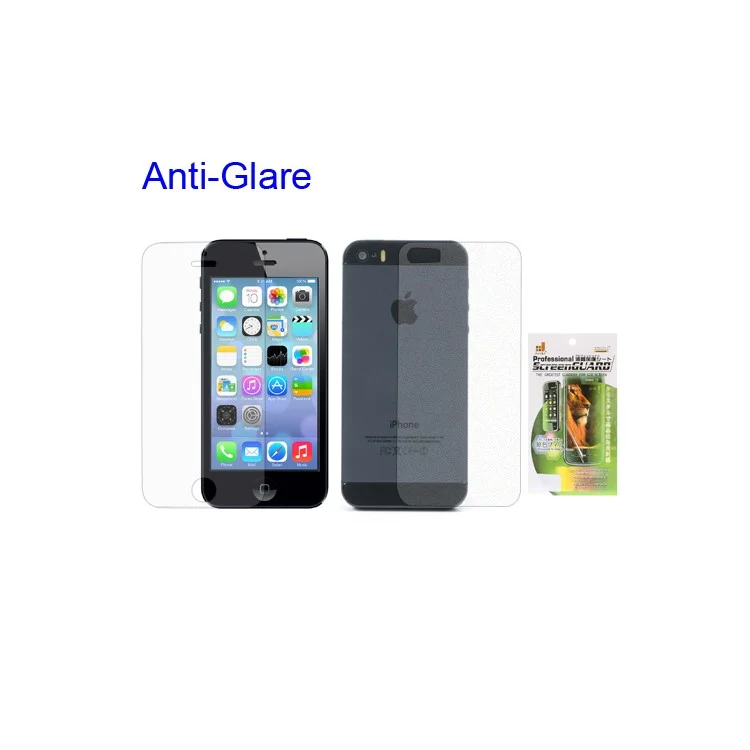 For iPhone 5S Anti-glare Front & Back Screen Protector (with Package)
