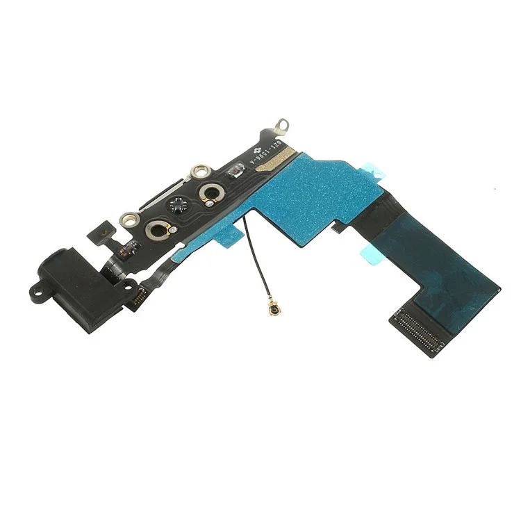 For iPhone 5s Charging Port Dock Connector Earphone Jack Flex Cable (OEM, not brand new) - Black