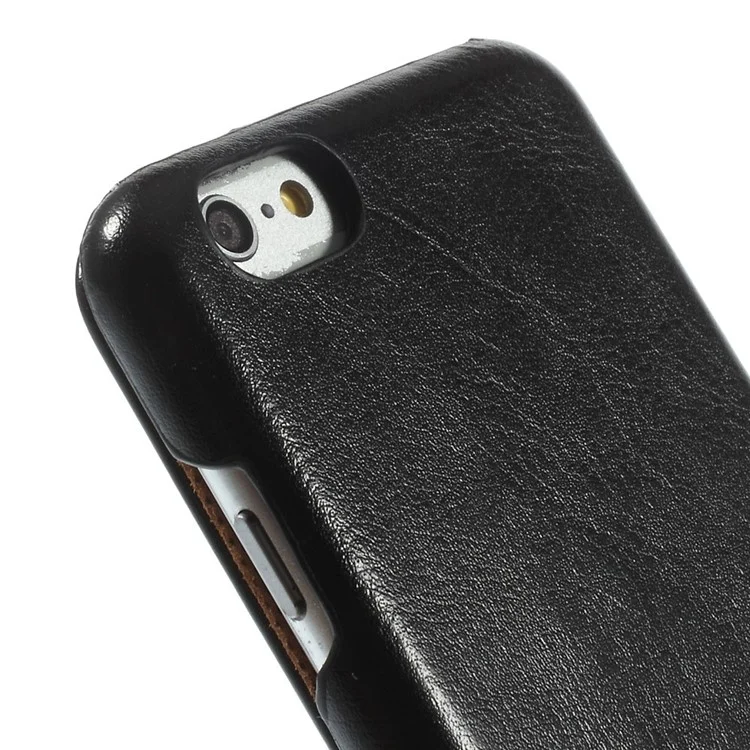 Crazy Horse Grain Vertical Leather Case for iPhone 6 4.7 inch - Black