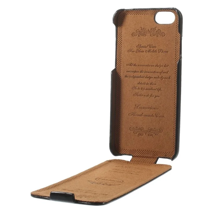 Crazy Horse Grain Vertical Leather Case for iPhone 6 4.7 inch - Black