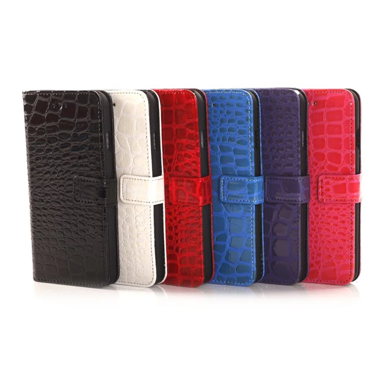 Black Crocodile Texture Magnetic Leather Wallet Case Stand for iPhone 6 4.7 inch