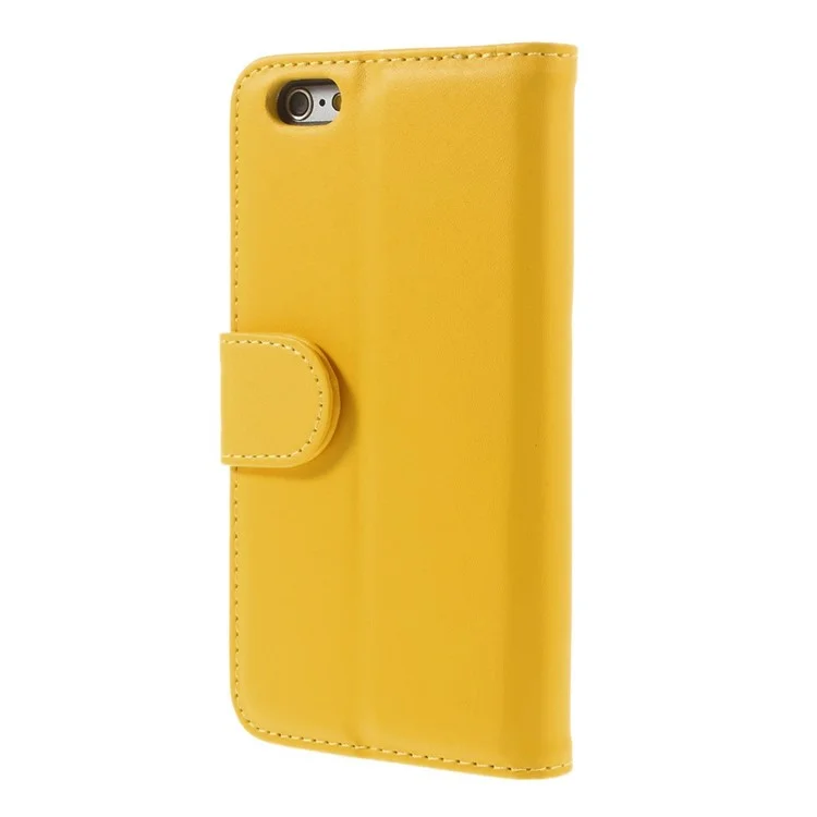 PU Leather Flip Wallet Stand Cover for iPhone 6 4.7 inch - Yellow