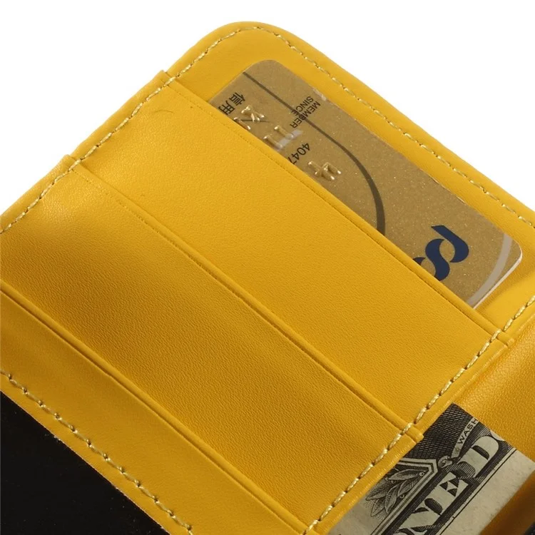 PU Leather Flip Wallet Stand Cover for iPhone 6 4.7 inch - Yellow