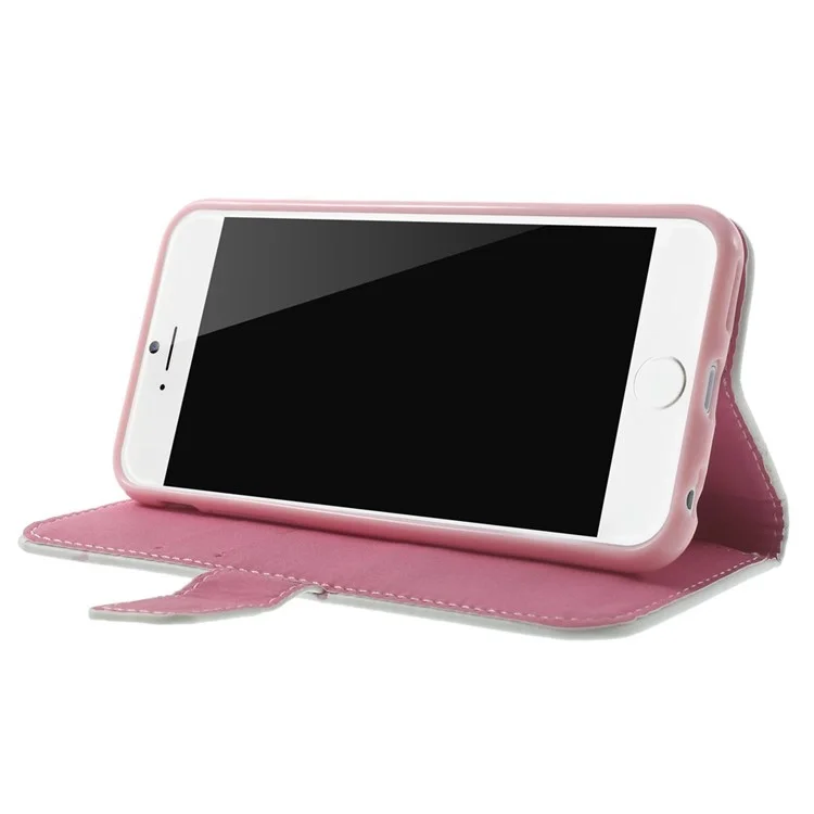 Fashion Shopping Girl & Butterflies Diamante Wallet Leather Stand Case for iPhone 6 4.7 inch