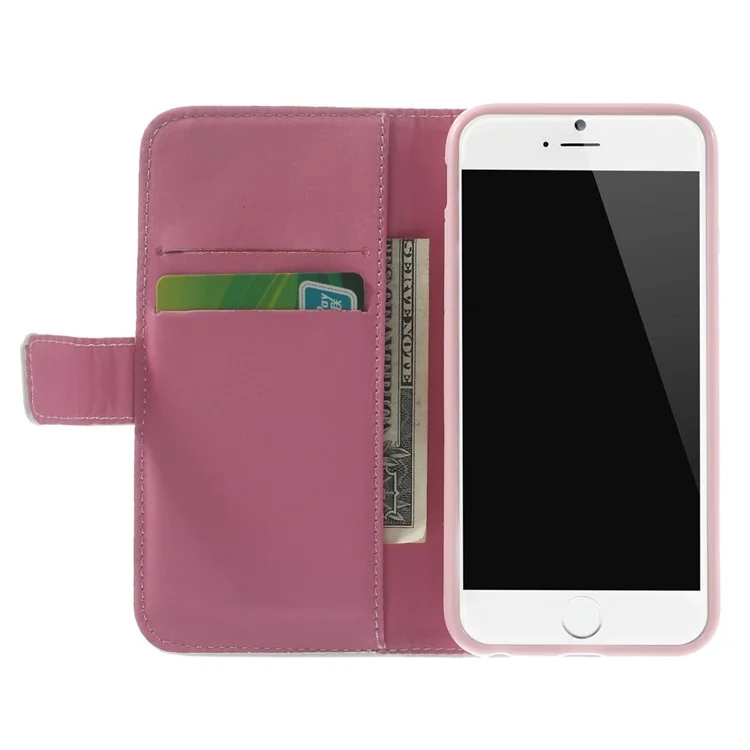 Fashion Shopping Girl & Butterflies Diamante Wallet Leather Stand Case for iPhone 6 4.7 inch