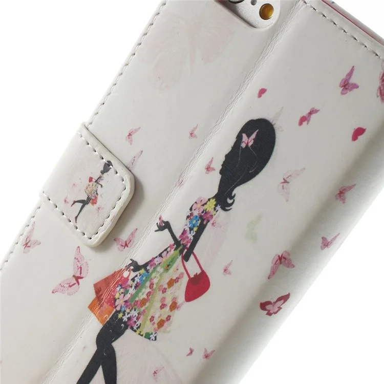 Fashion Shopping Girl & Butterflies Diamante Wallet Leather Stand Case for iPhone 6 4.7 inch