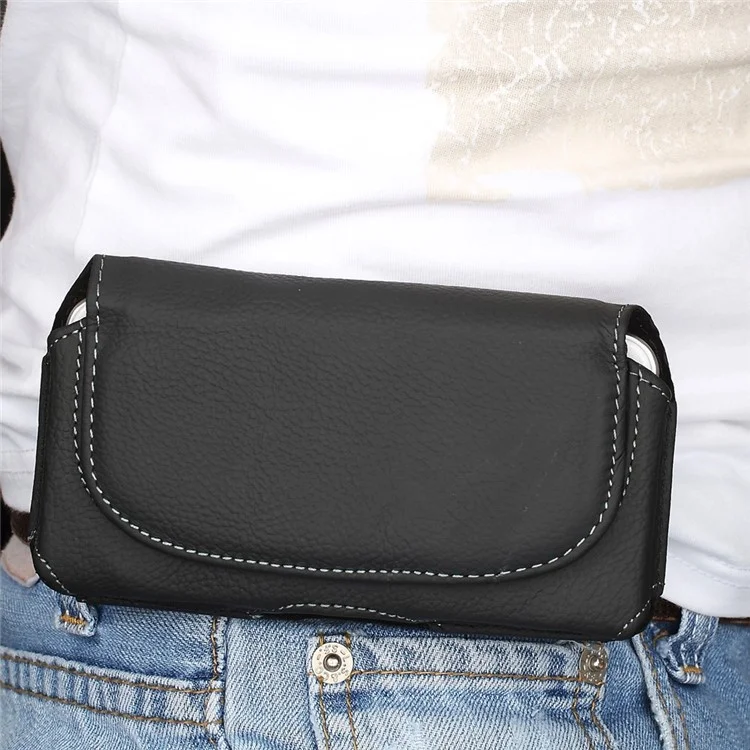 Lychee Texture Two-layer Genuine Split Leather Carrying Case w/ Belt Clip and Belt Loop for iPhone 6 4.7 inch/ Samsung S5 G900