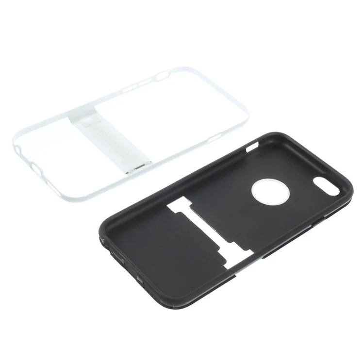 PC + TPU Hybrid Case with Kickstand for iPhone 6 4.7 inch - Black