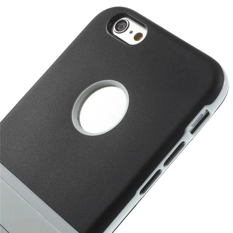 PC + TPU Hybrid Case with Kickstand for iPhone 6 4.7 inch - Black