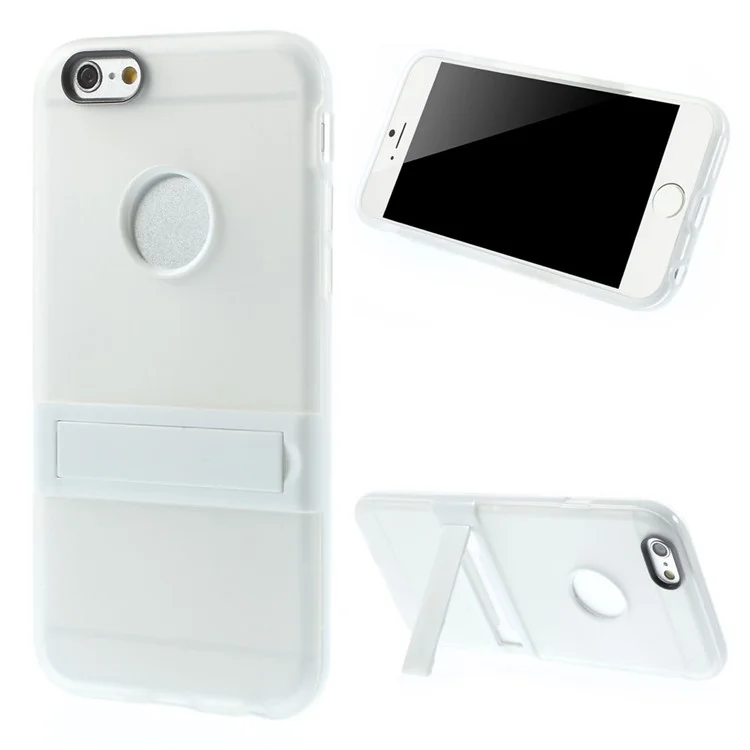 PC + TPU Hybrid Case with Kickstand for iPhone 6 4.7 inch - Transparent