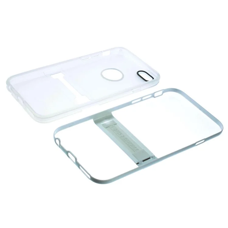 PC + TPU Hybrid Case with Kickstand for iPhone 6 4.7 inch - Transparent