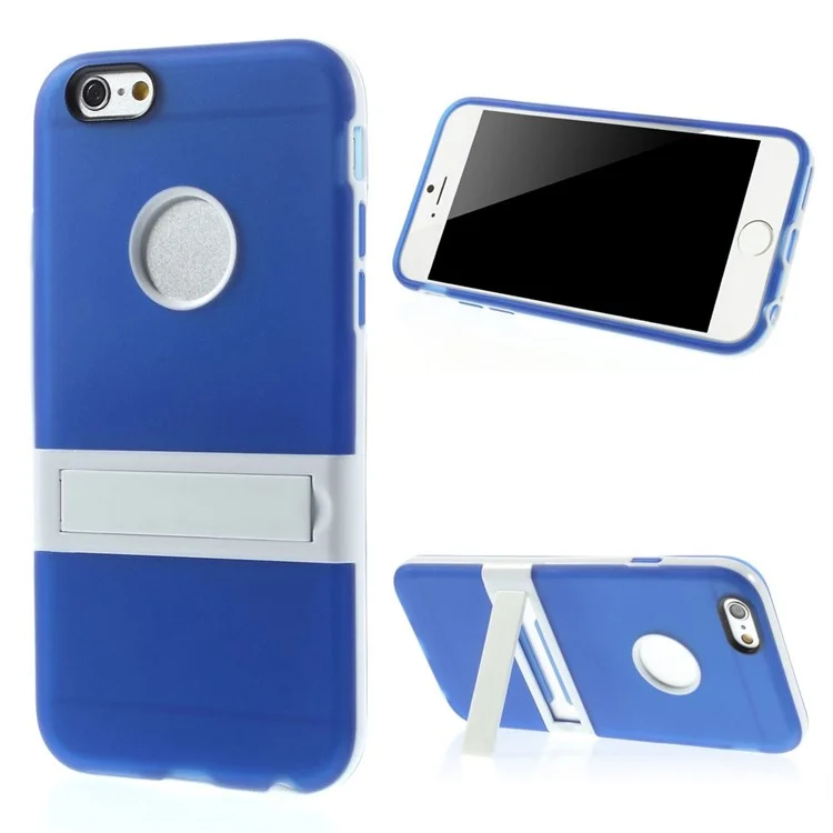 PC & TPU Hybrid Kickstand Case Shell for iPhone 6 4.7 inch - Blue