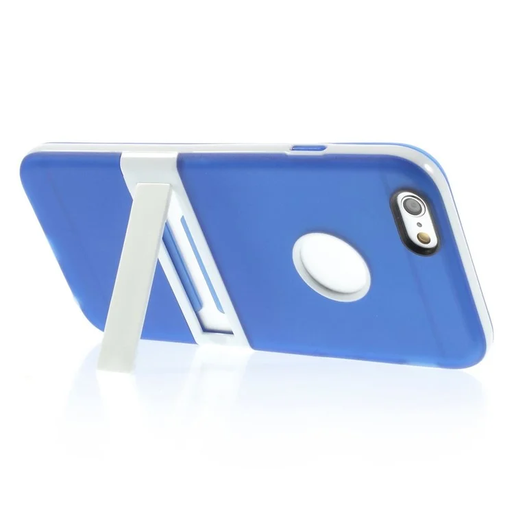 PC & TPU Hybrid Kickstand Case Shell for iPhone 6 4.7 inch - Blue