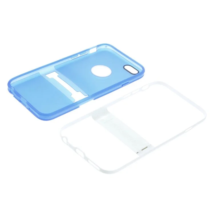 PC & TPU Hybrid Kickstand Case Shell for iPhone 6 4.7 inch - Blue