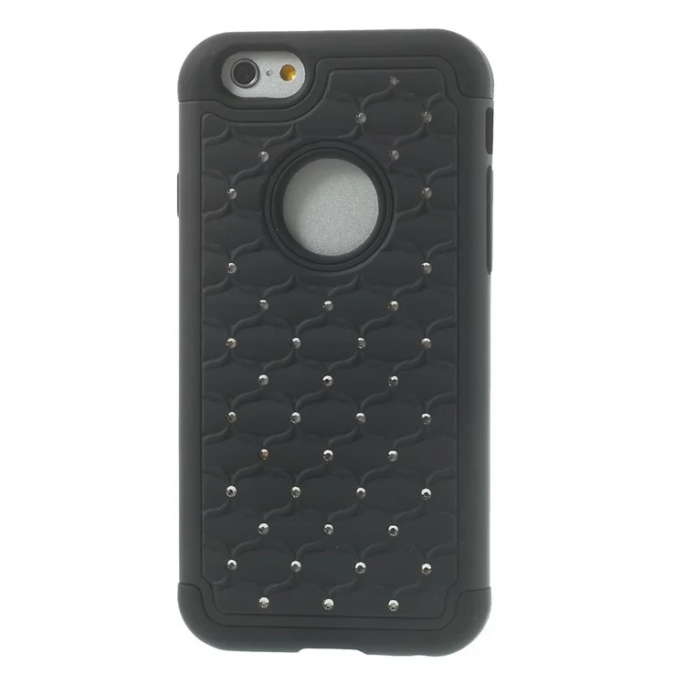 Starry Sky Rhinestones Inlaid PC & Silicone Back Case for iPhone 6 4.7 inch - Black