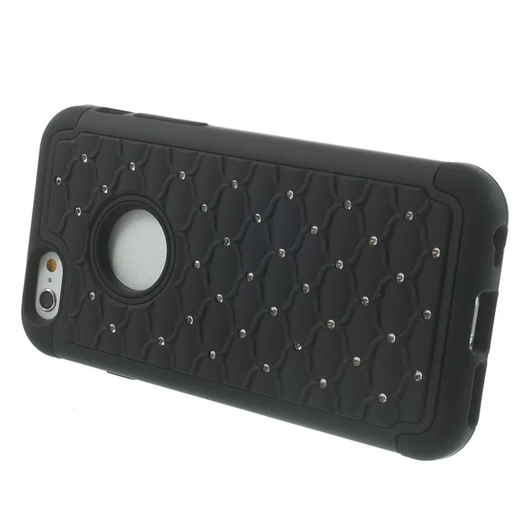 Starry Sky Rhinestones Inlaid PC & Silicone Back Case for iPhone 6 4.7 inch - Black
