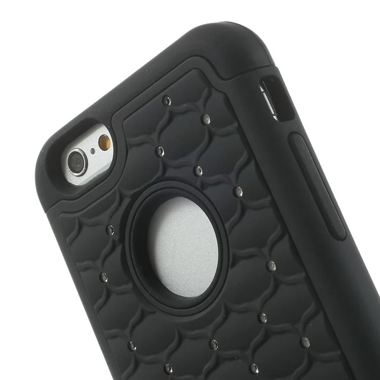 Starry Sky Rhinestones Inlaid PC & Silicone Back Case for iPhone 6 4.7 inch - Black