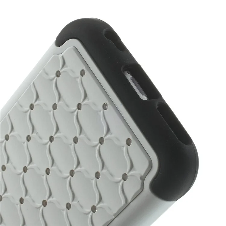 Starry Sky Rhinestones Inlaid PC & Silicone Back Case for iPhone 6 4.7 inch - White