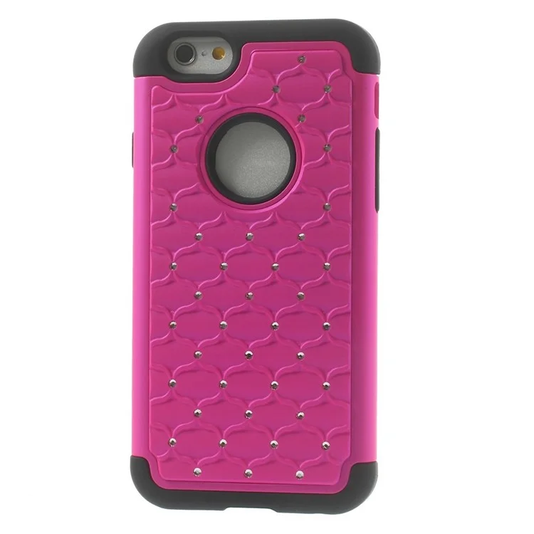 Starry Sky Rhinestones Inlaid PC & Silicone Back Shell for iPhone 6 4.7 inch - Rose