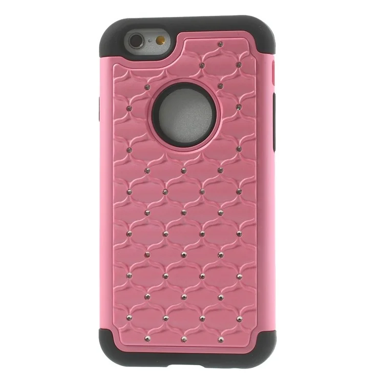 Starry Sky Rhinestones Inlaid PC & Silicone 2 in 1 Case Shell for iPhone 6 4.7 inch - Pink
