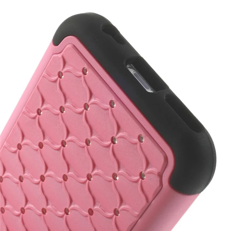 Starry Sky Rhinestones Inlaid PC & Silicone 2 in 1 Case Shell for iPhone 6 4.7 inch - Pink