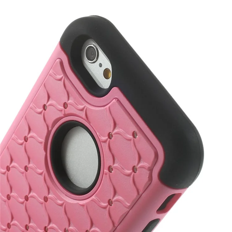 Starry Sky Rhinestones Inlaid PC & Silicone 2 in 1 Case Shell for iPhone 6 4.7 inch - Pink