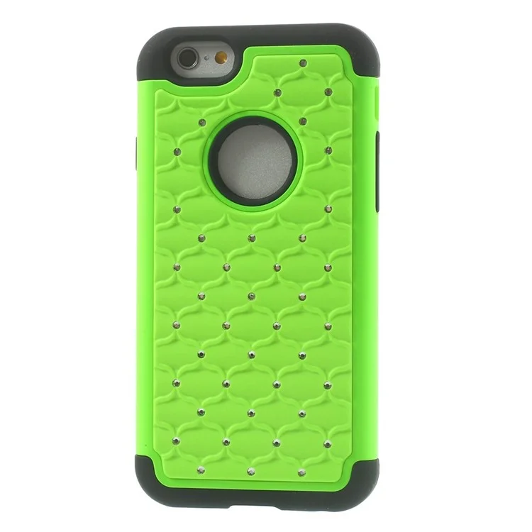 Starry Sky Rhinestones Inlaid PC & Silicone 2 in 1 Case Shell for iPhone 6 4.7 inch - Green