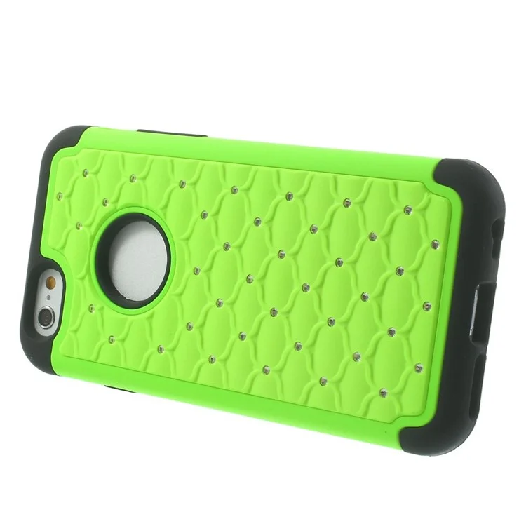 Starry Sky Rhinestones Inlaid PC & Silicone 2 in 1 Case Shell for iPhone 6 4.7 inch - Green