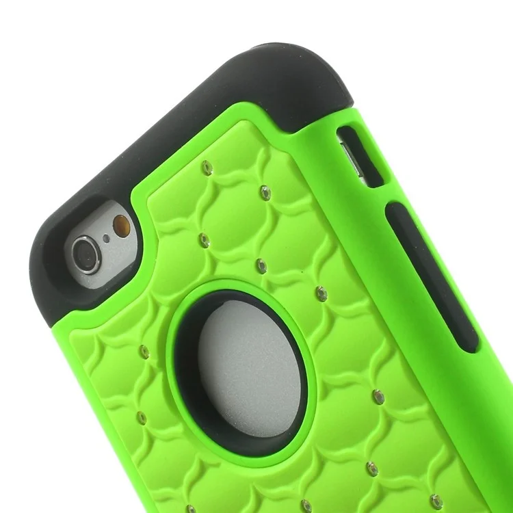 Starry Sky Rhinestones Inlaid PC & Silicone 2 in 1 Case Shell for iPhone 6 4.7 inch - Green