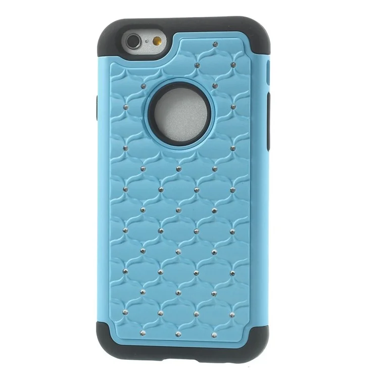 Starry Sky Rhinestones Inlaid PC & Silicone 2 in 1 Detachable Case Cover for iPhone 6 4.7 inch - Light Blue