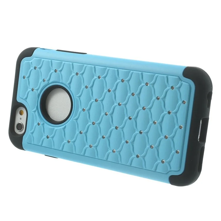 Starry Sky Rhinestones Inlaid PC & Silicone 2 in 1 Detachable Case Cover for iPhone 6 4.7 inch - Light Blue
