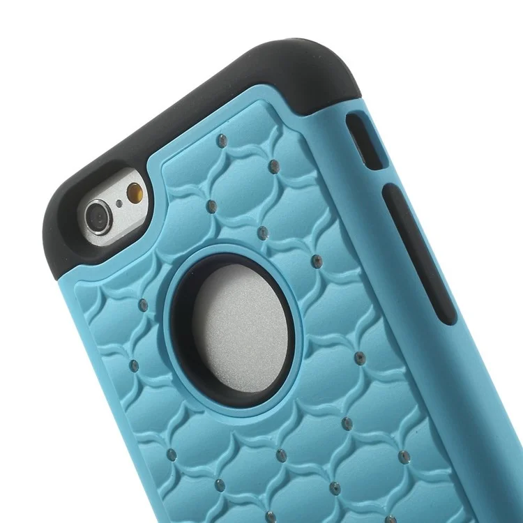 Starry Sky Rhinestones Inlaid PC & Silicone 2 in 1 Detachable Case Cover for iPhone 6 4.7 inch - Light Blue