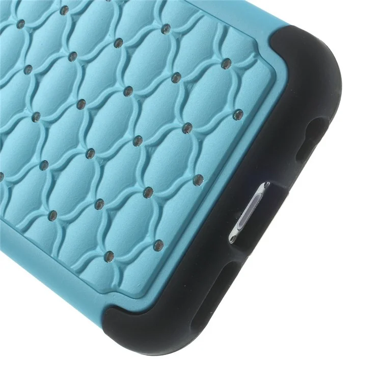 Starry Sky Rhinestones Inlaid PC & Silicone 2 in 1 Detachable Case Cover for iPhone 6 4.7 inch - Light Blue