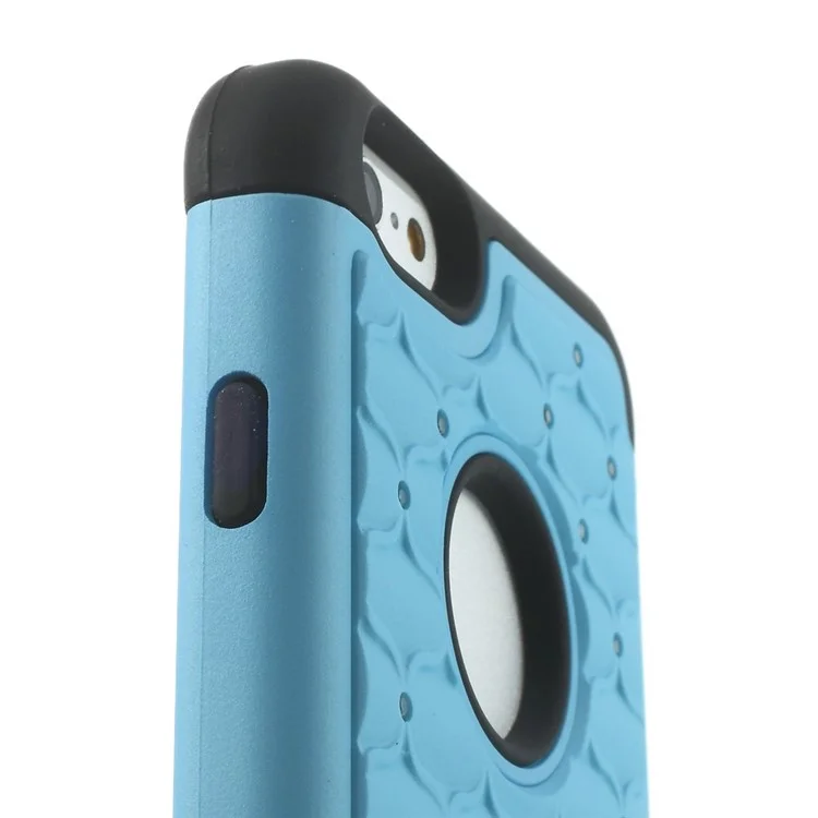 Starry Sky Rhinestones Inlaid PC & Silicone 2 in 1 Detachable Case Cover for iPhone 6 4.7 inch - Light Blue