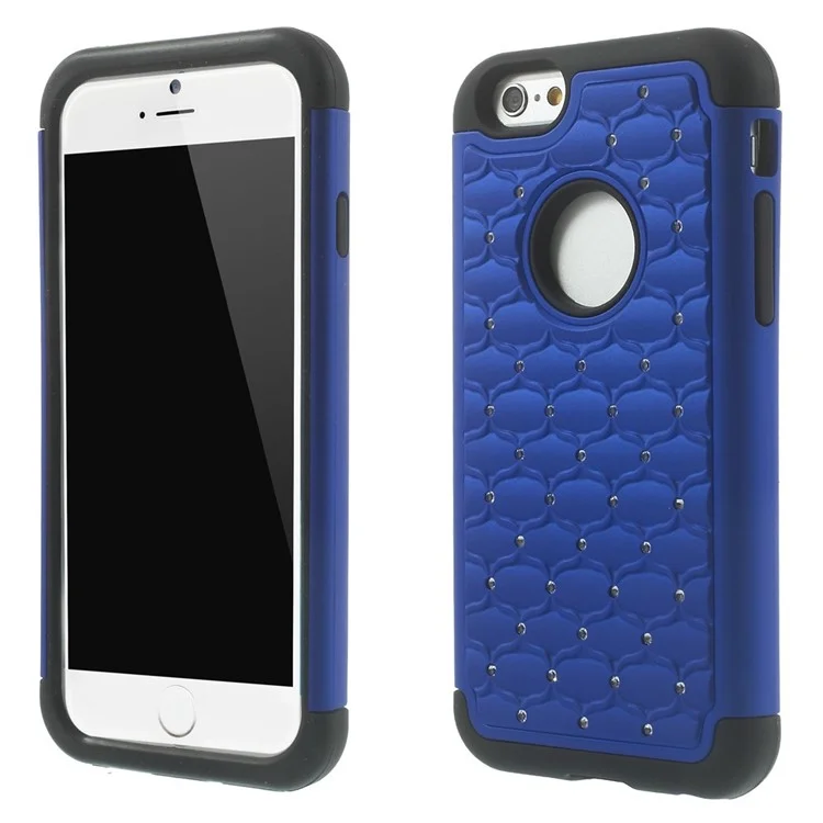 Starry Sky Rhinestones Inlaid PC & Silicone 2 in 1 Detachable Case Cover for iPhone 6 4.7 inch - Dark Blue