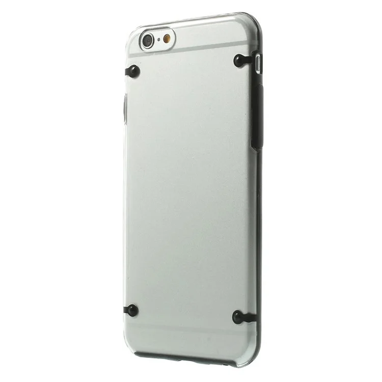 Black TPU Edges + Back Clear Plastic Hybrid Case for iPhone 6 4.7 inch